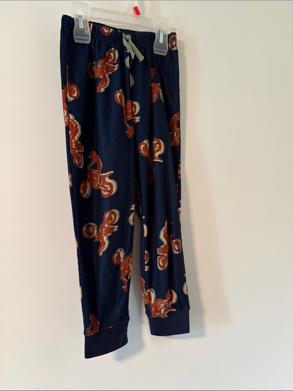 Carter's Navy Pajama Pants with Brown Motorcycle Print